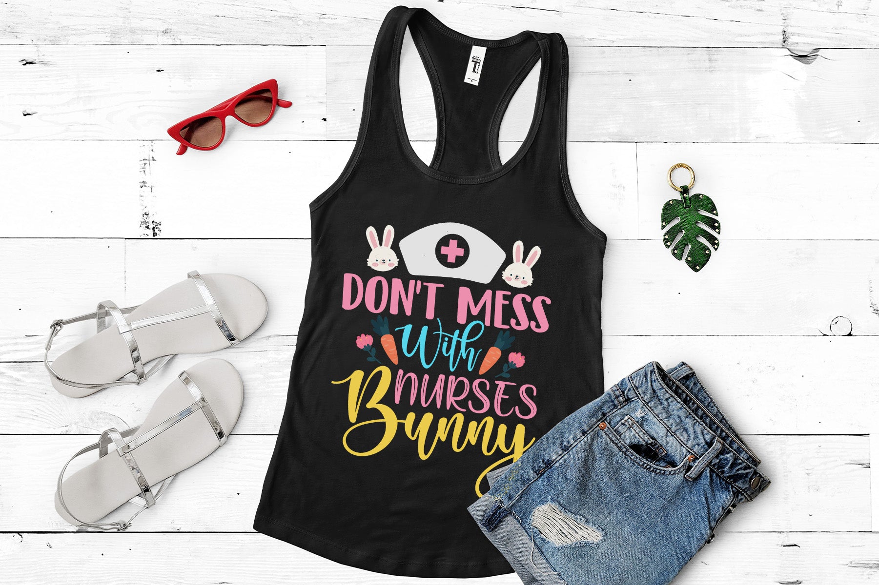 Don't Mess with Nurses Bunny Tank Top