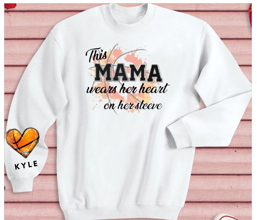 This Mama wears her heart on her sleeve ; with children's names