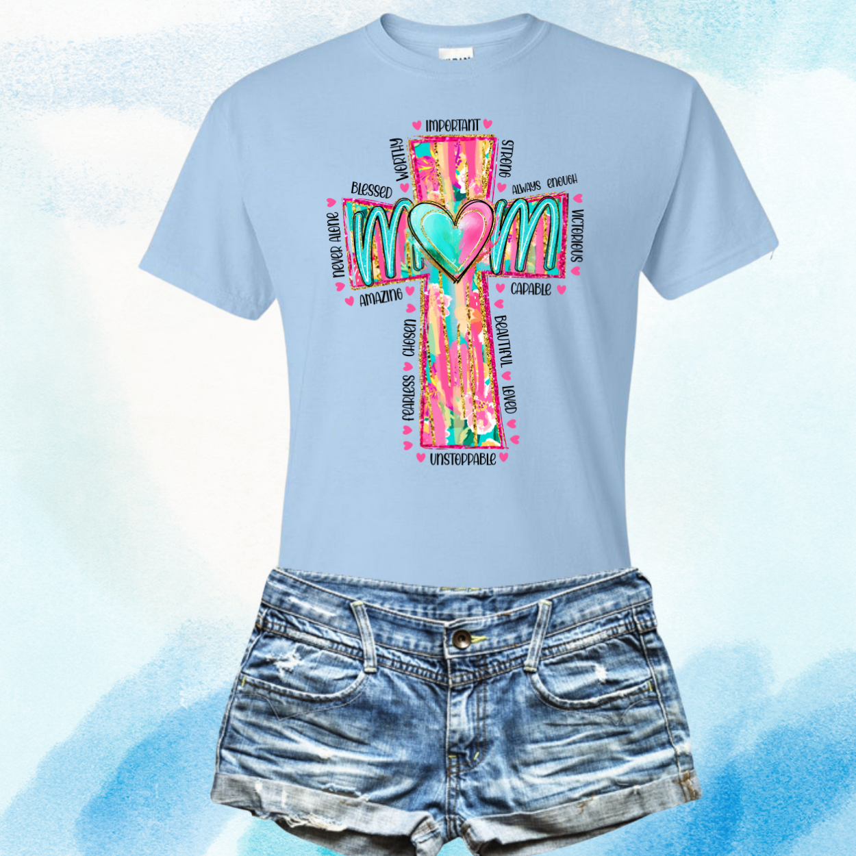 Short Sleeve Tee Cross Mom