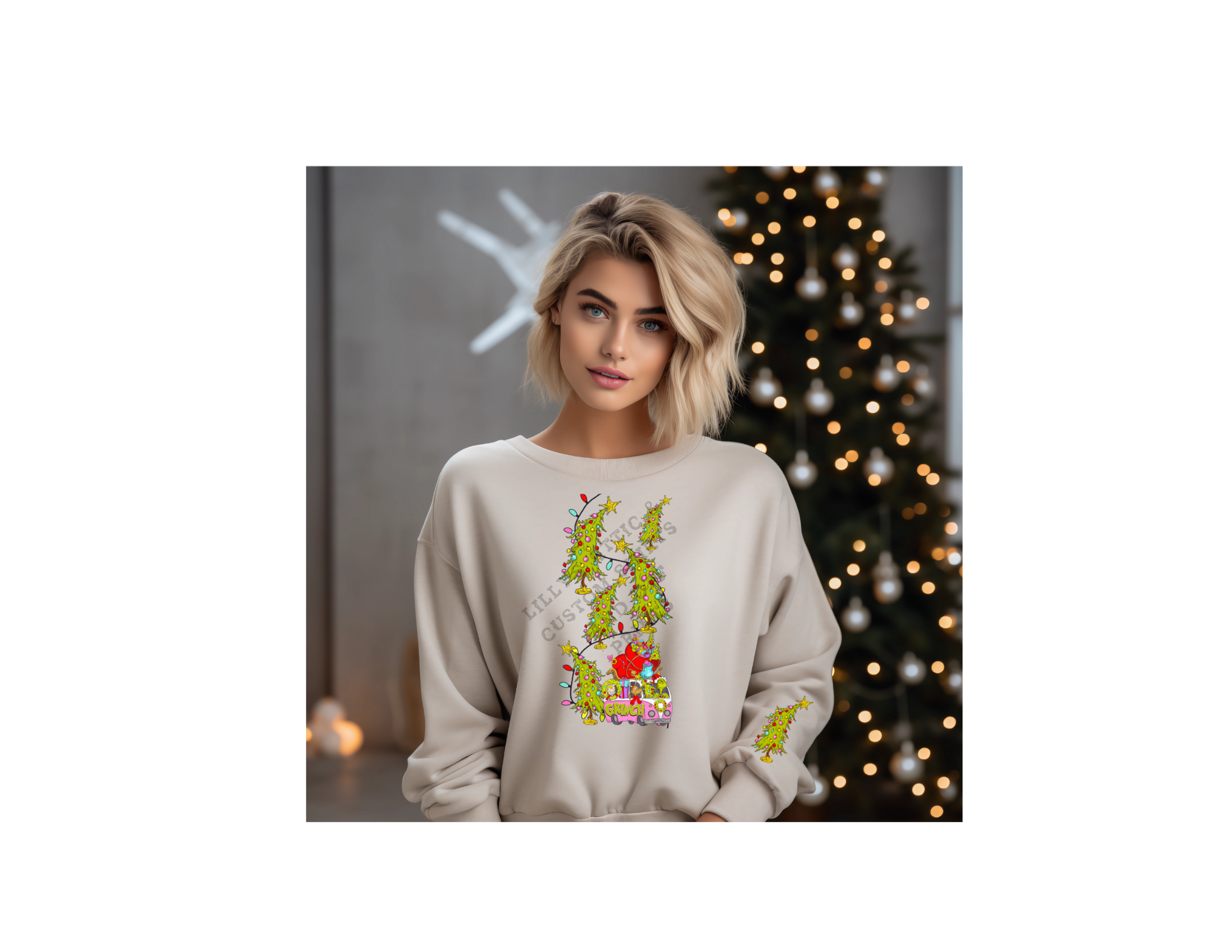 Grinch Christmas Trees with Sleeve Design