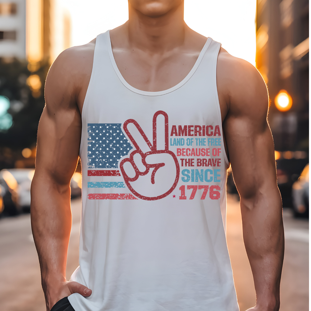 Men's Tank Peace America Land of the Free