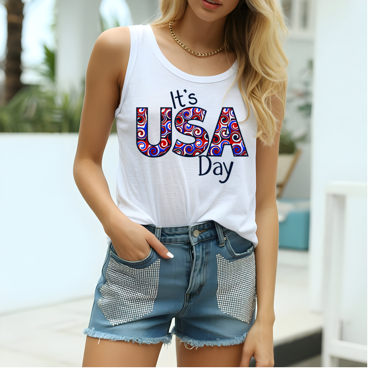 Women's Tank IT's USA DAY