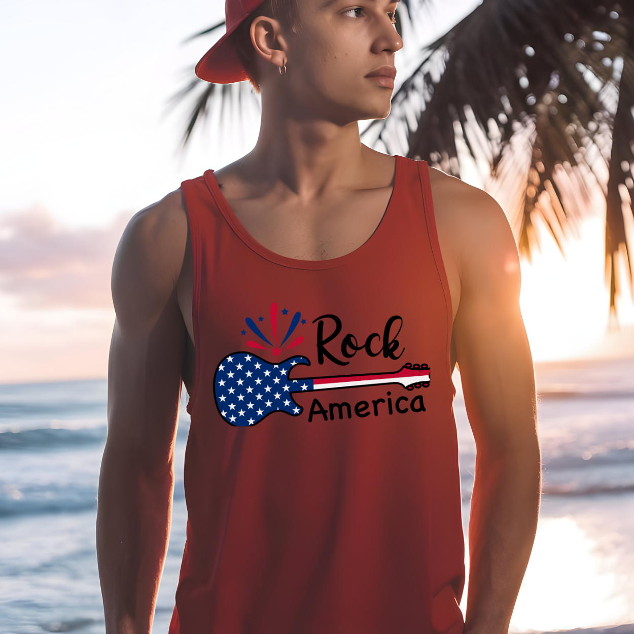 Men's Tank with Rock