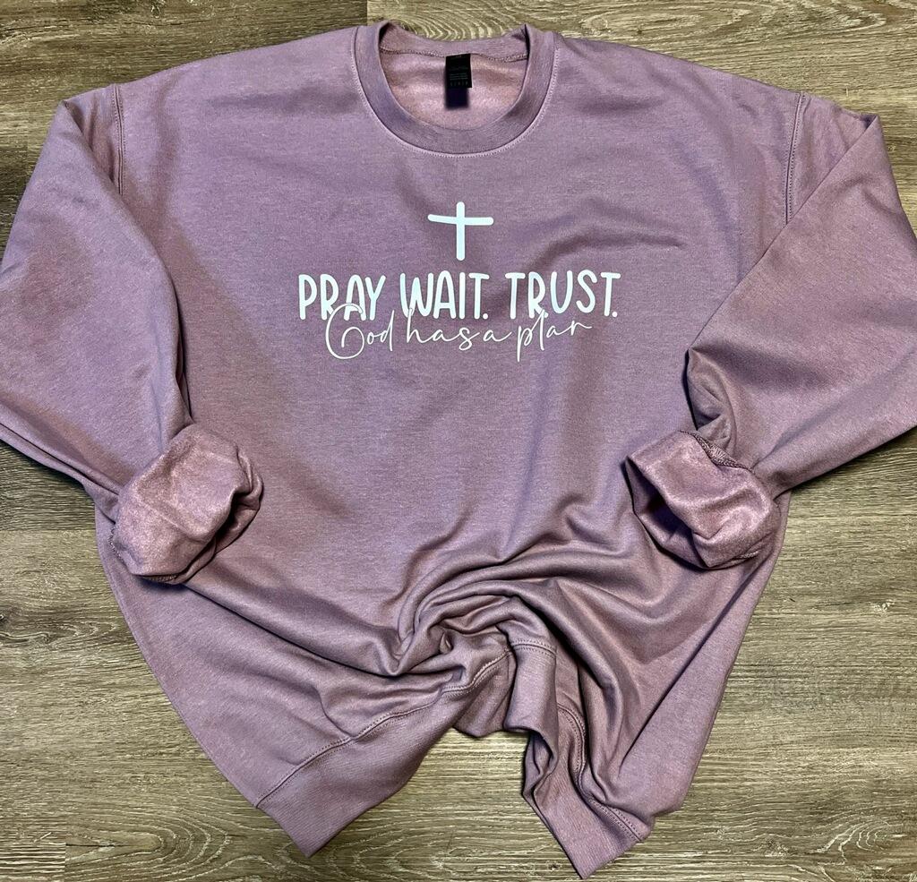 Pray. Wait. Trust.  God Has A Plan - Paragon Purple option