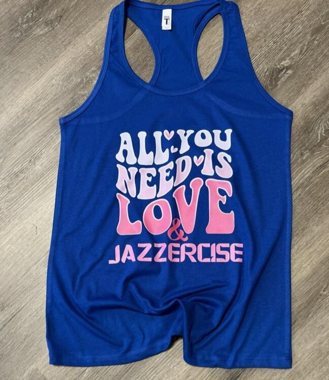 Custom order - All you need is love & Jazzercise tank